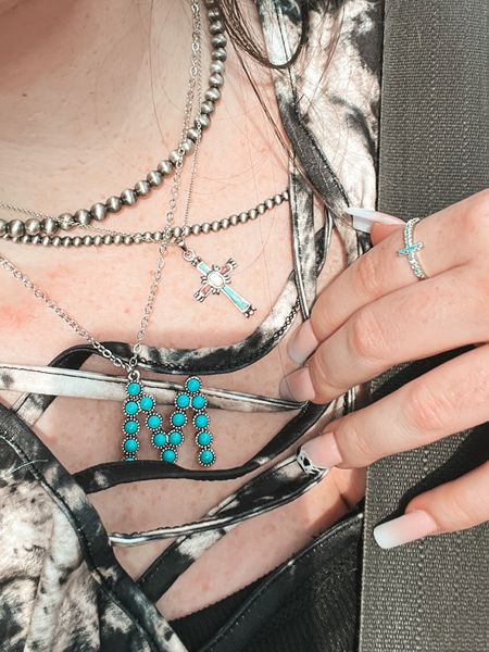 Some of my current fav jewelry 🤩 
Faith cross turquoise Navajo 

#LTKunder50