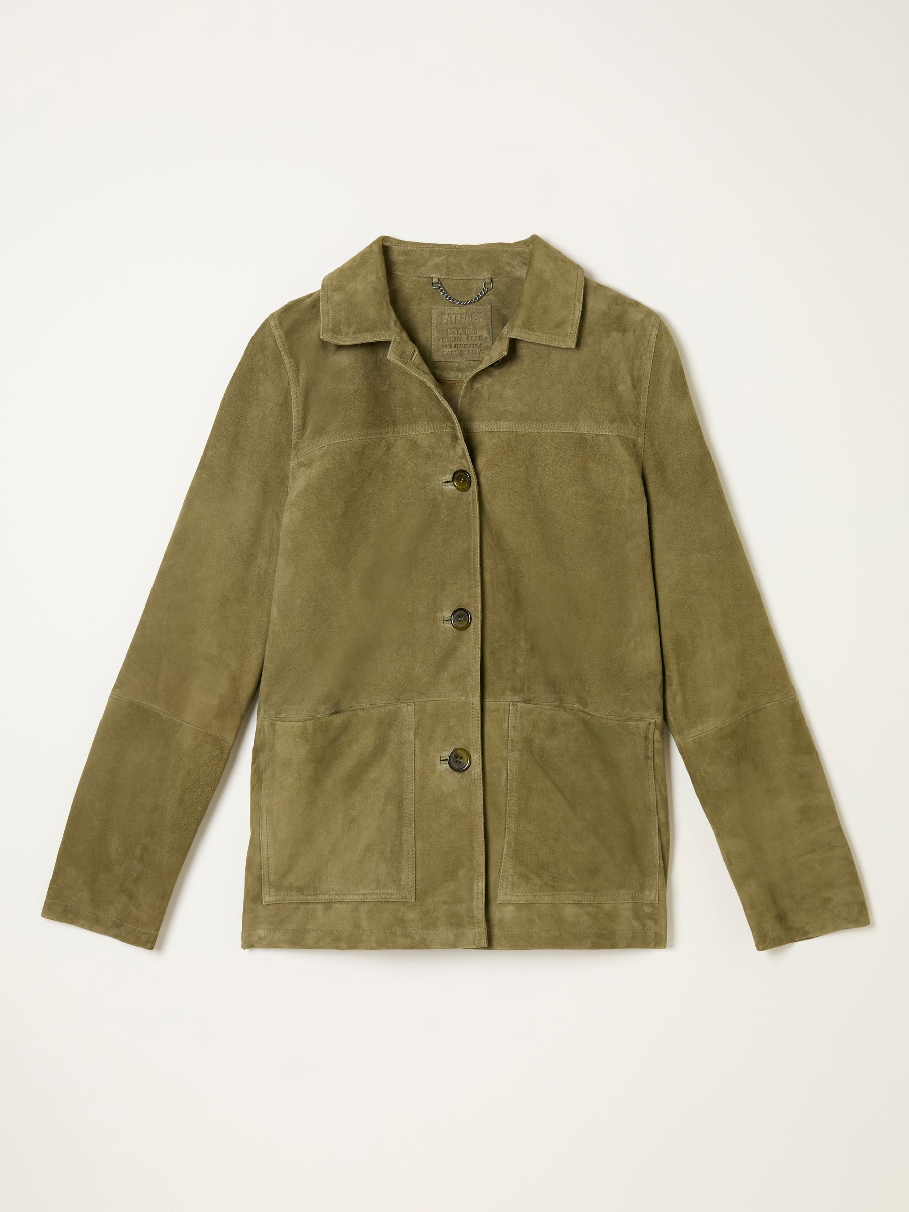 Erin Olive Green Suede Jacket | Fat Face