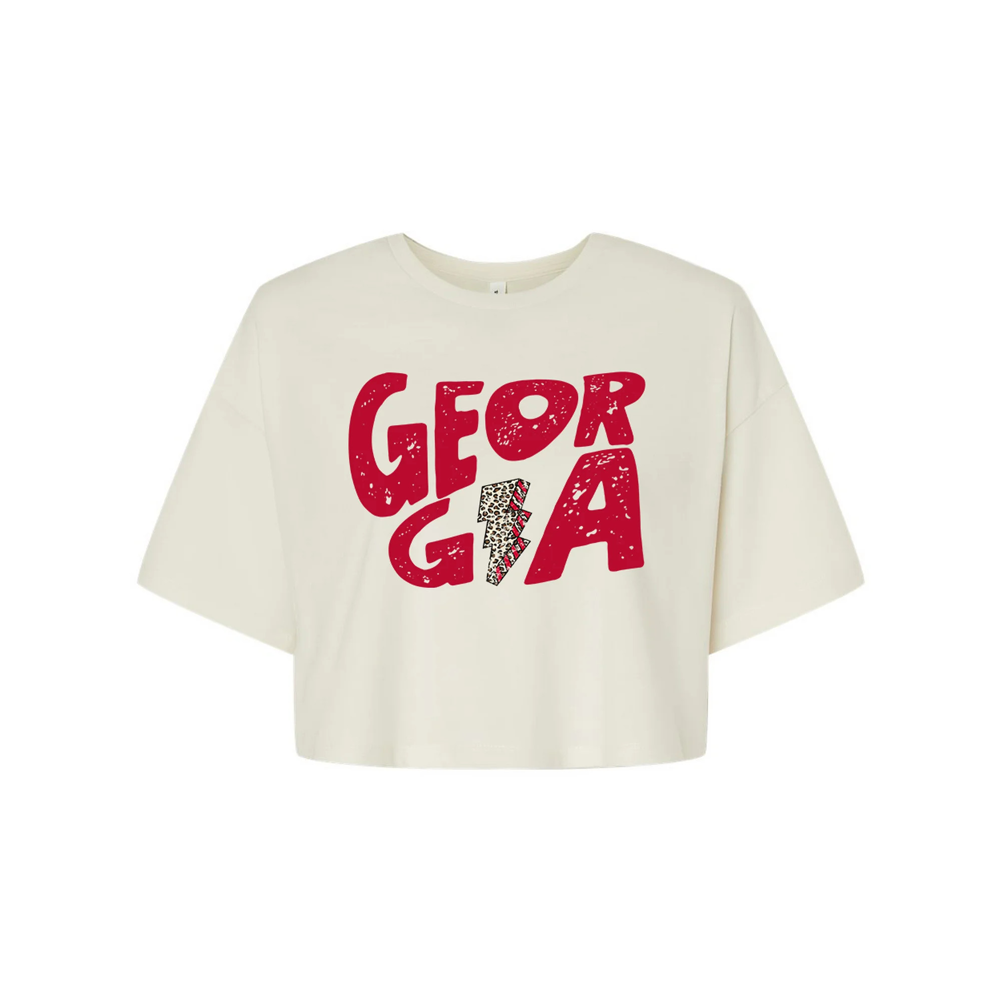 Trenz Shirt Company Womens Tee Georgia Team Color Red and Black Football Leopard Lightning Bolt J... | Walmart (US)