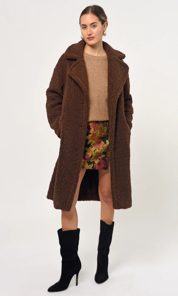 Rowan Teddy Shearling Coat | Greylin Collection | Women's Luxury Fashion Clothing 