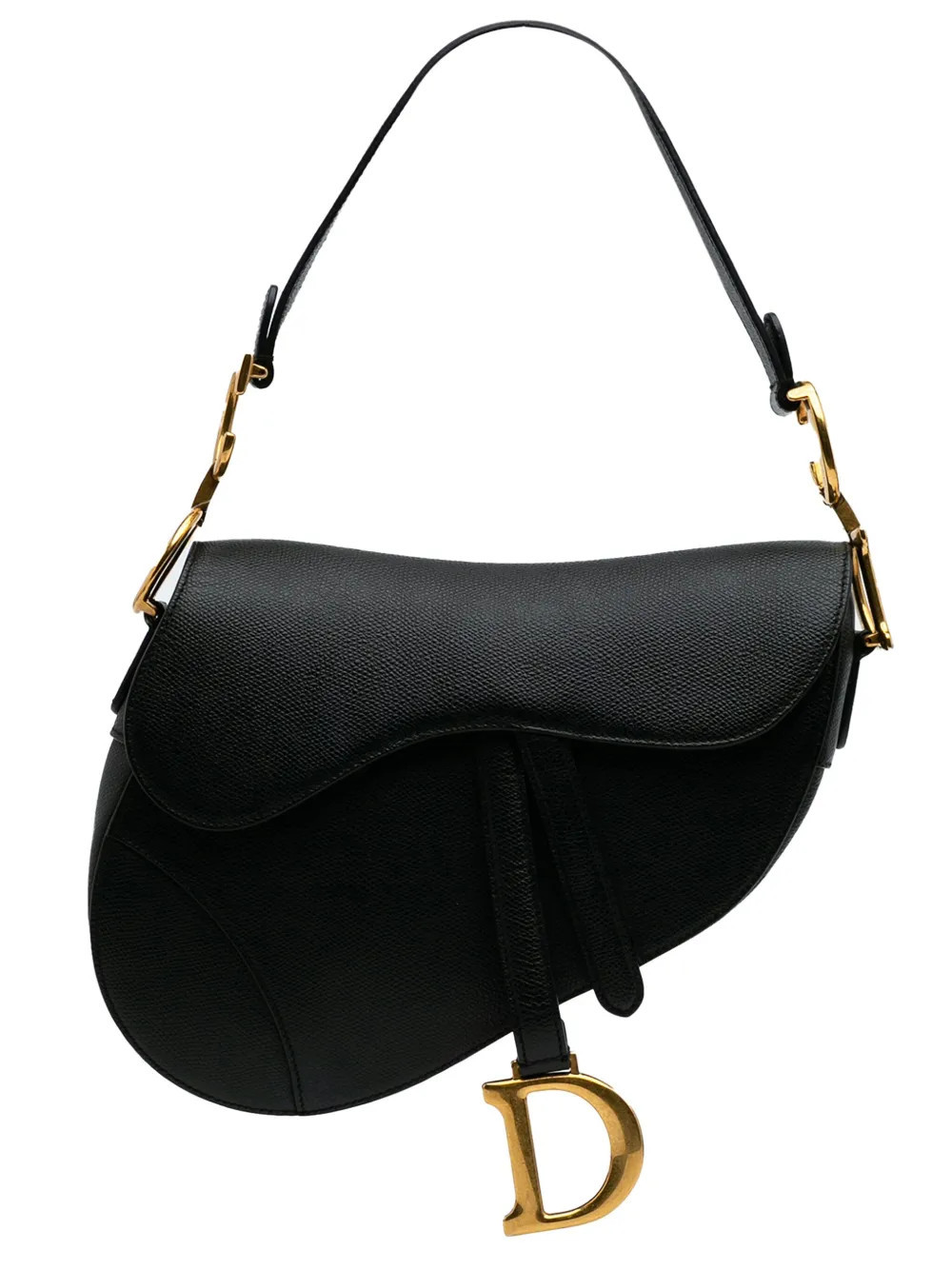 Christian Dior Pre-Owned 2019 Grained Calfskin Saddle Bag shoulder bag - Black | Farfetch Global