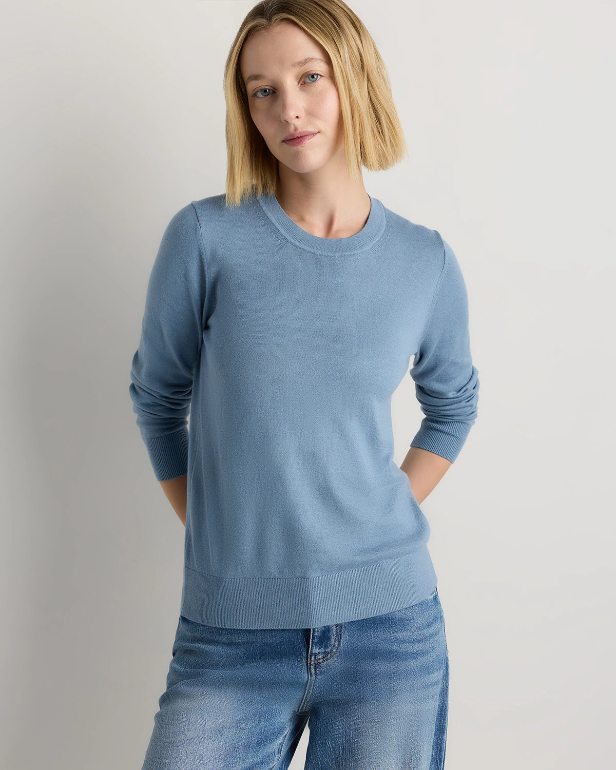 Lightweight Cotton Cashmere Crew Sweater | Quince