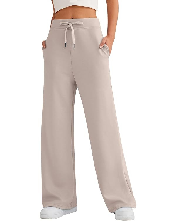 LILLUSORY Women's Wide Leg Sweatpants 2024 Fall Casual High Wasited Pants | Amazon (US)