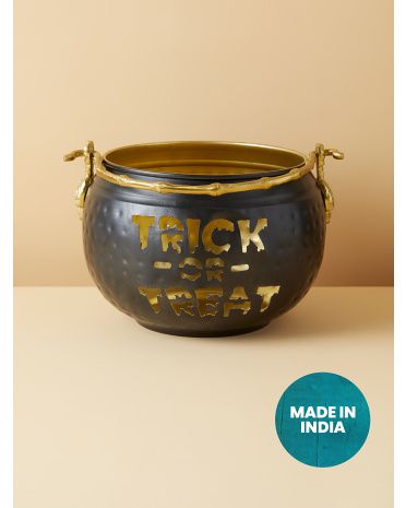 12in Metal Trick Or Treat Candy Cauldron | HomeGoods