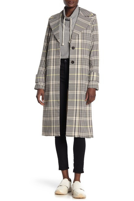 Plaid Notch Collar Trench Coat | Nordstrom Rack