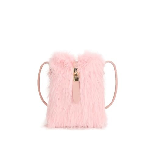 Extolove Furry Purse, Faux Fur Crossbody Bag Y2K Fluffy Bag Fuzzy Purses for Women (B Pink) | Amazon (US)
