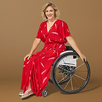 new!Jamey Perry x JCPenney Womens Adaptive Printed Short-Sleeve Wrap Dress | JCPenney