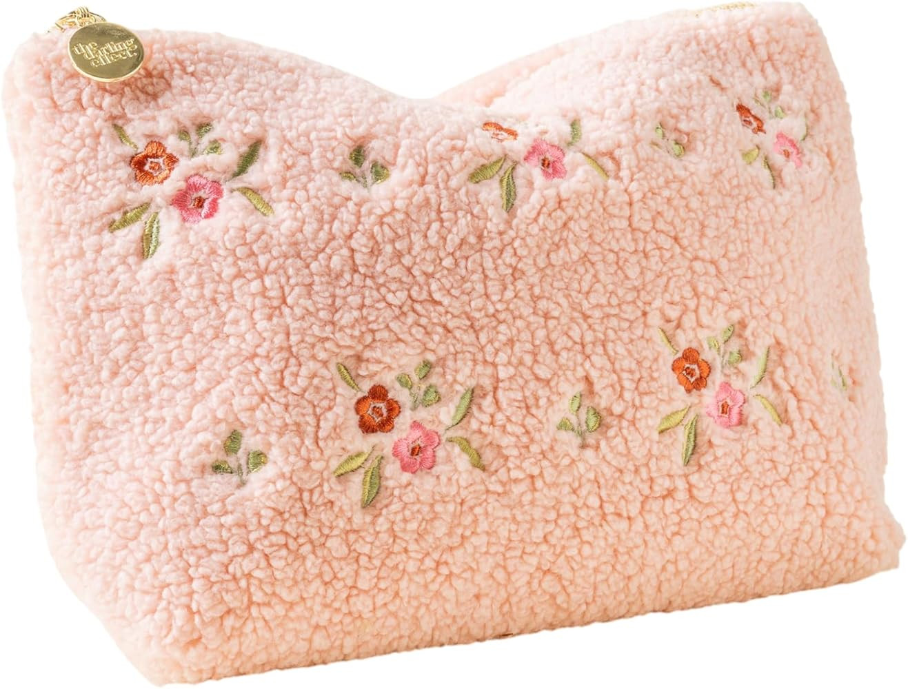 The Darling Effect Teddy Makeup Pouch – Plush Sherpa Zippered Cosmetic Bag for Women, Soft Toil... | Amazon (US)