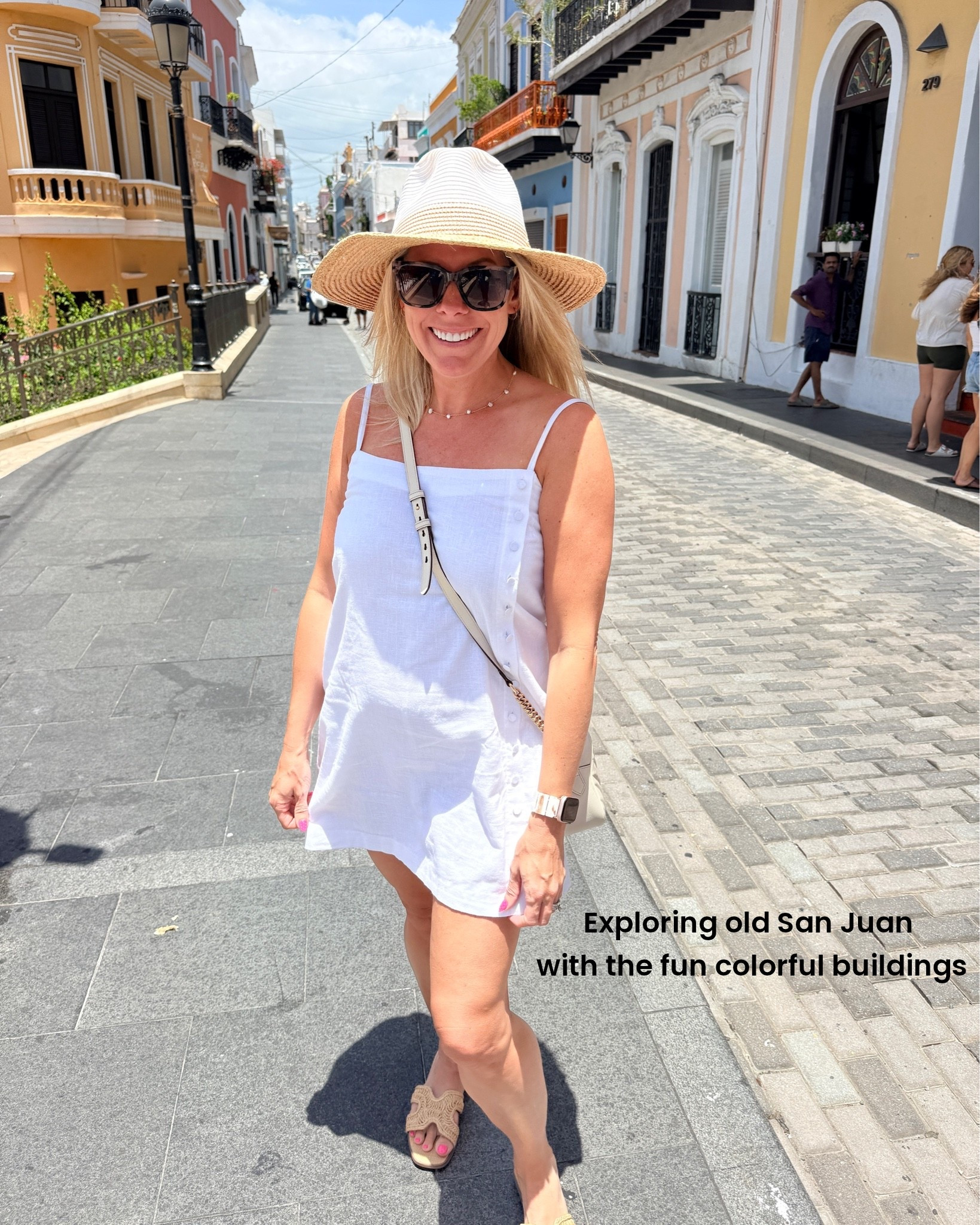 Size small white skort dress with a straw hat and sandals run tts

#LTKootd #LTKOver40 #LTKTravel