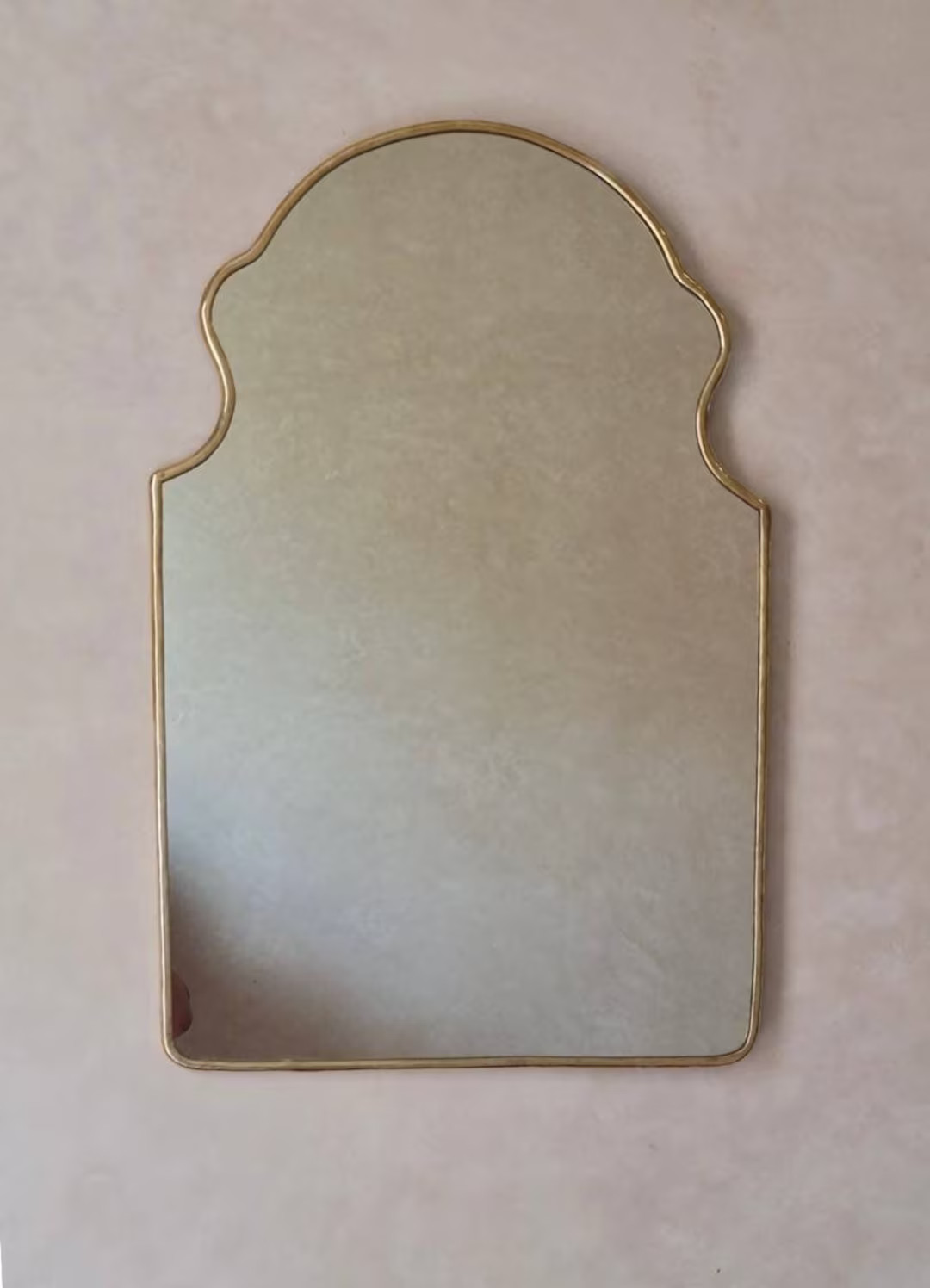 Italian Wavy Mirror Curved Antiqued Brass Mirror Irregular Mirror Gold Mirror Bathroom Mirror Aes... | Etsy (US)