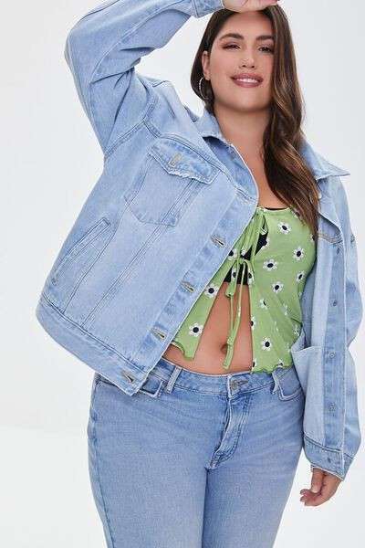 Plus Size Distressed Denim Jacket | Forever 21 | Forever 21 (US)