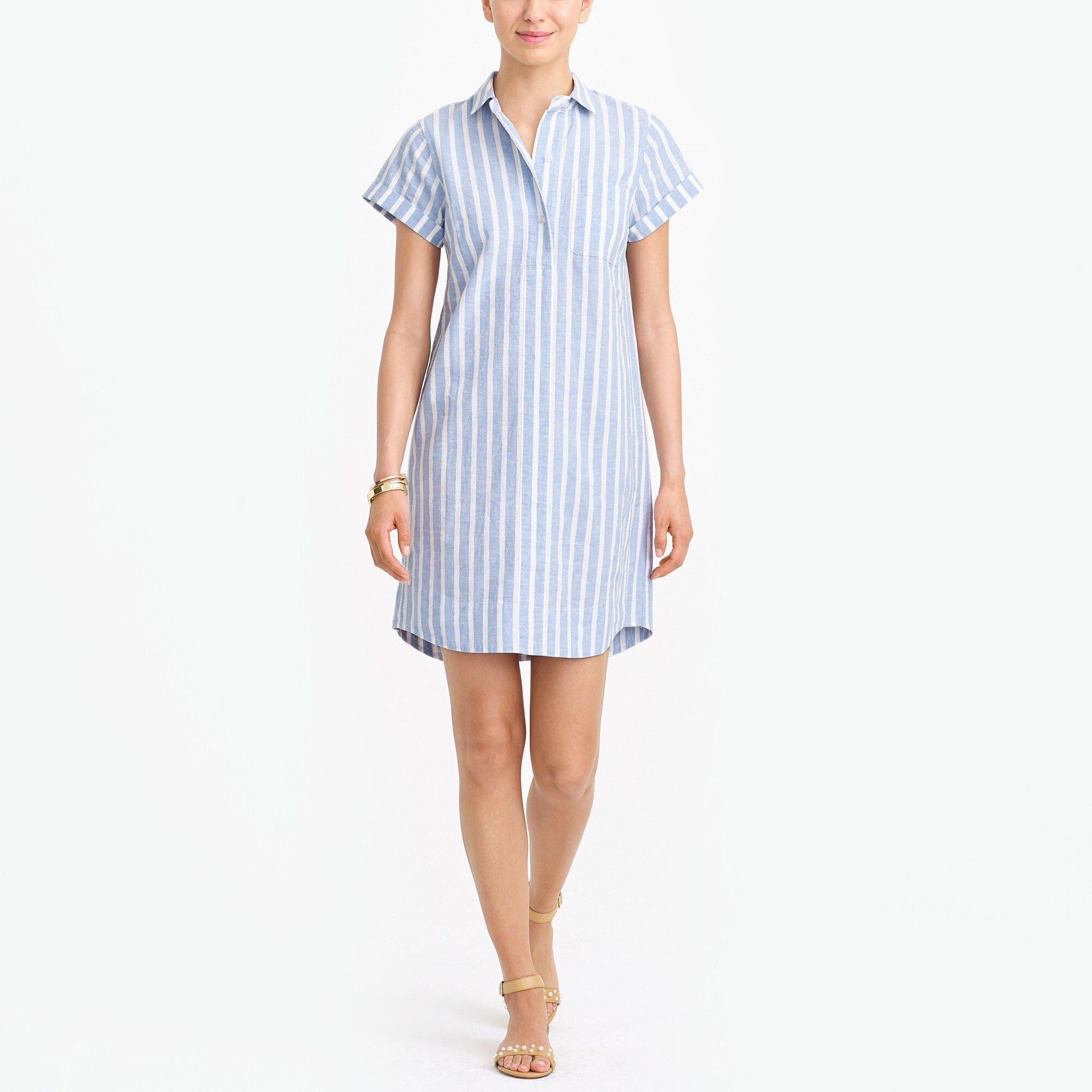 Striped linen shirtdress | J.Crew Factory