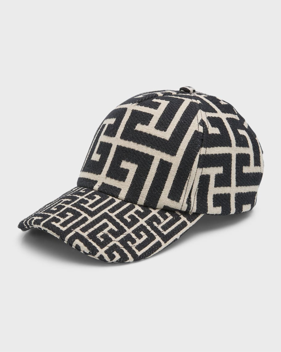 Balmain Mix Monogram Baseball Cap | Neiman Marcus