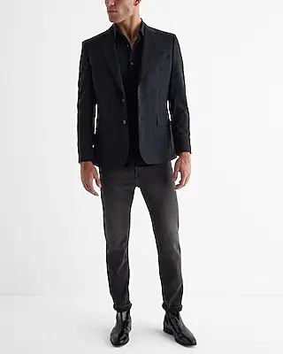 Slim Solid Black Modern Tech Suit Jacket | Express