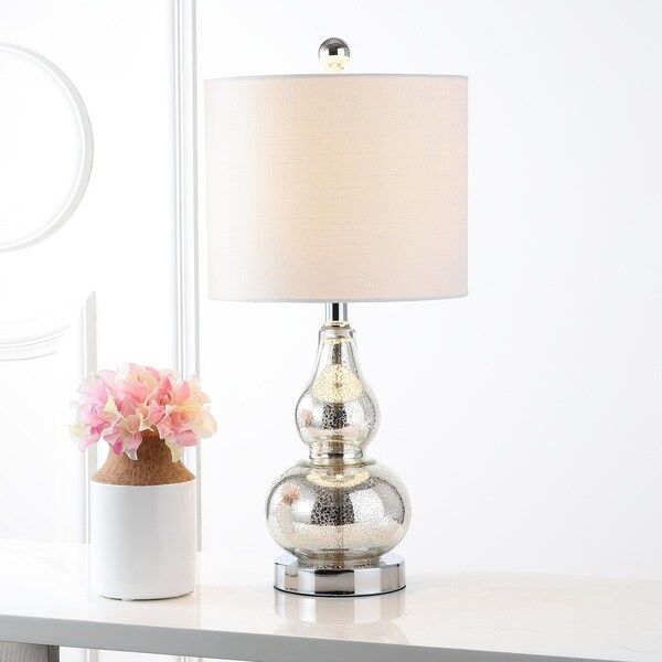 Anya 20.5" Mini Glass LED Table Lamp in Silver by JONATHAN Y (As Is Item) | Bed Bath & Beyond