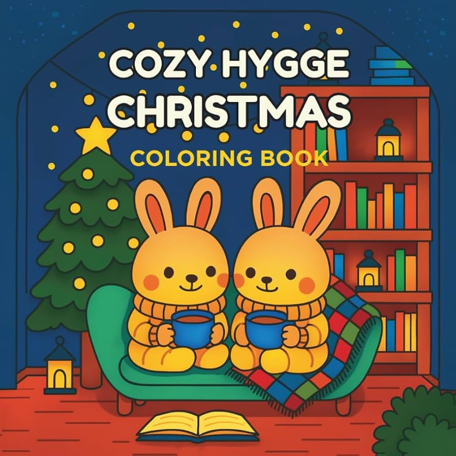 Cozy Hygge Christmas Coloring Book: Cute & relaxing holiday illustrations with bold outlines – ... | Amazon (US)