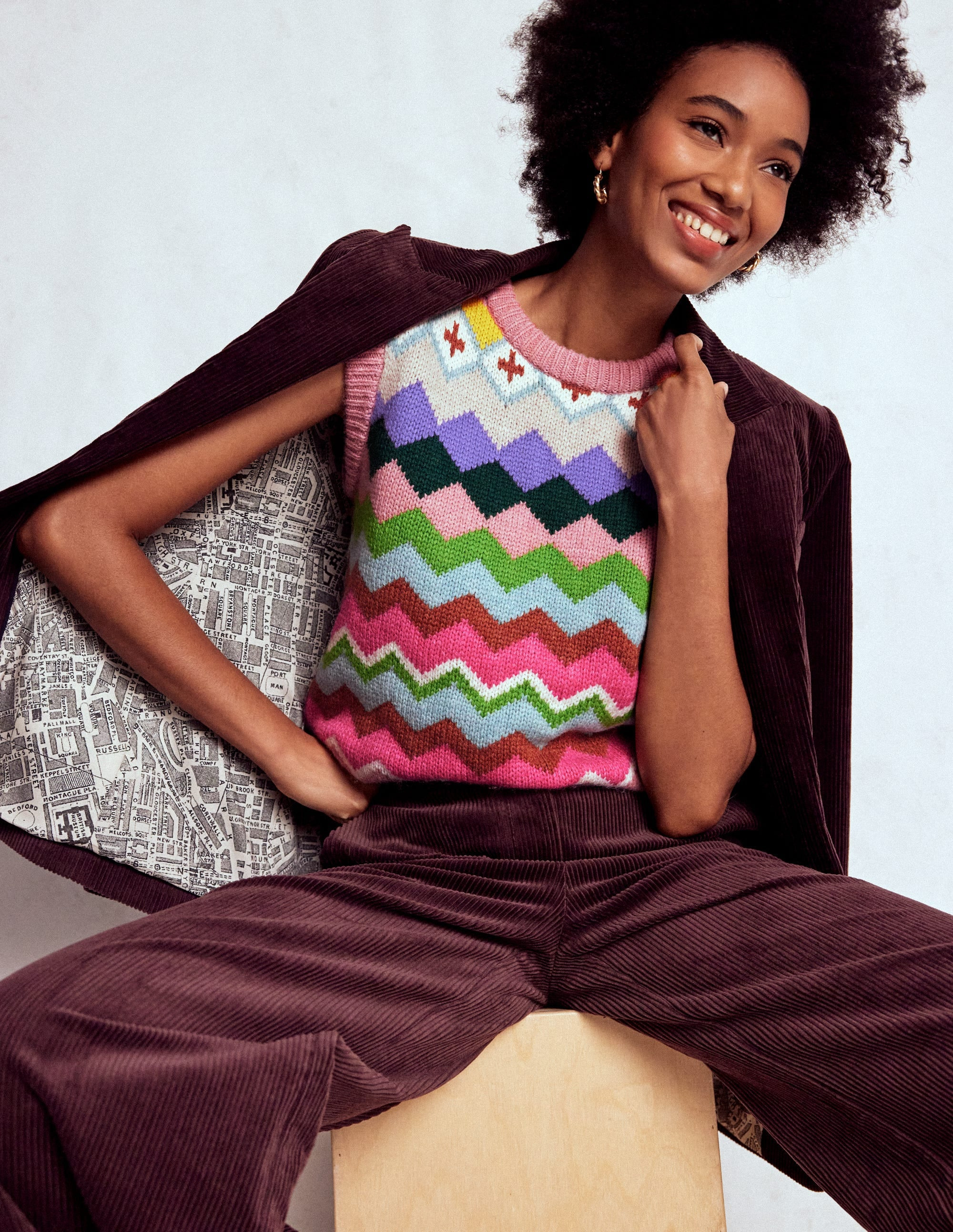 Eleanor Fair Isle Tank-Pink Heritage Fair Isle Female Boden | Boden UK