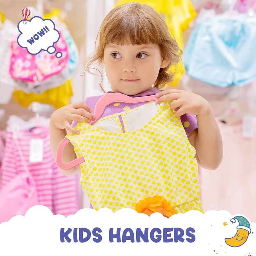 HOUSE DAY Velvet Kids Hangers 60 Pack, Premium Childrens Hangers for Closet, Ultra Thin Cute Clot... | Amazon (US)