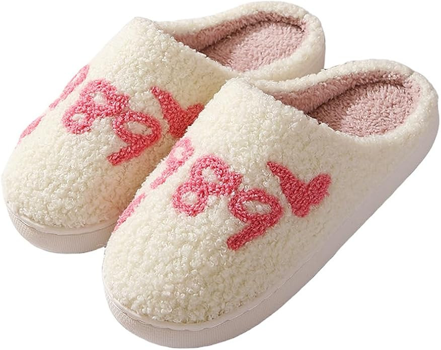 Cartoon Slippers for Women Men, Soft Fluffy Warm Lightweight Non-Slip Cute House Slippers Slip-On... | Amazon (US)