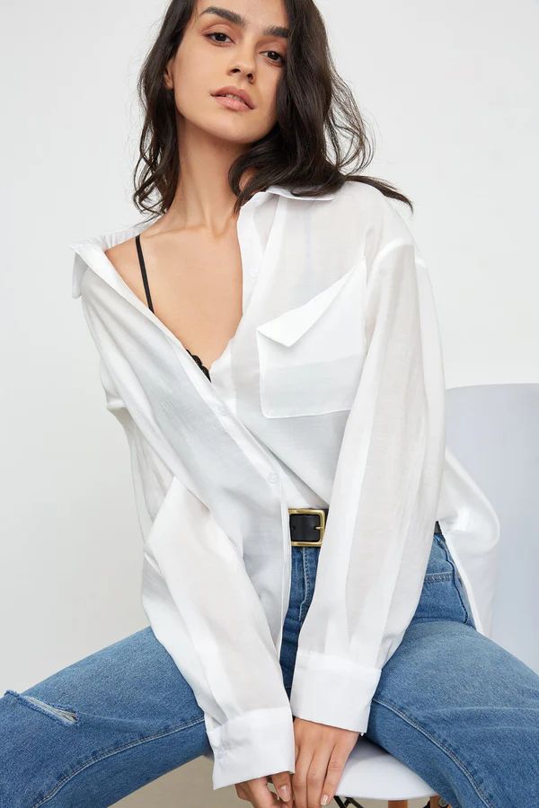 Hellen White Oversized Shirt | J.ING