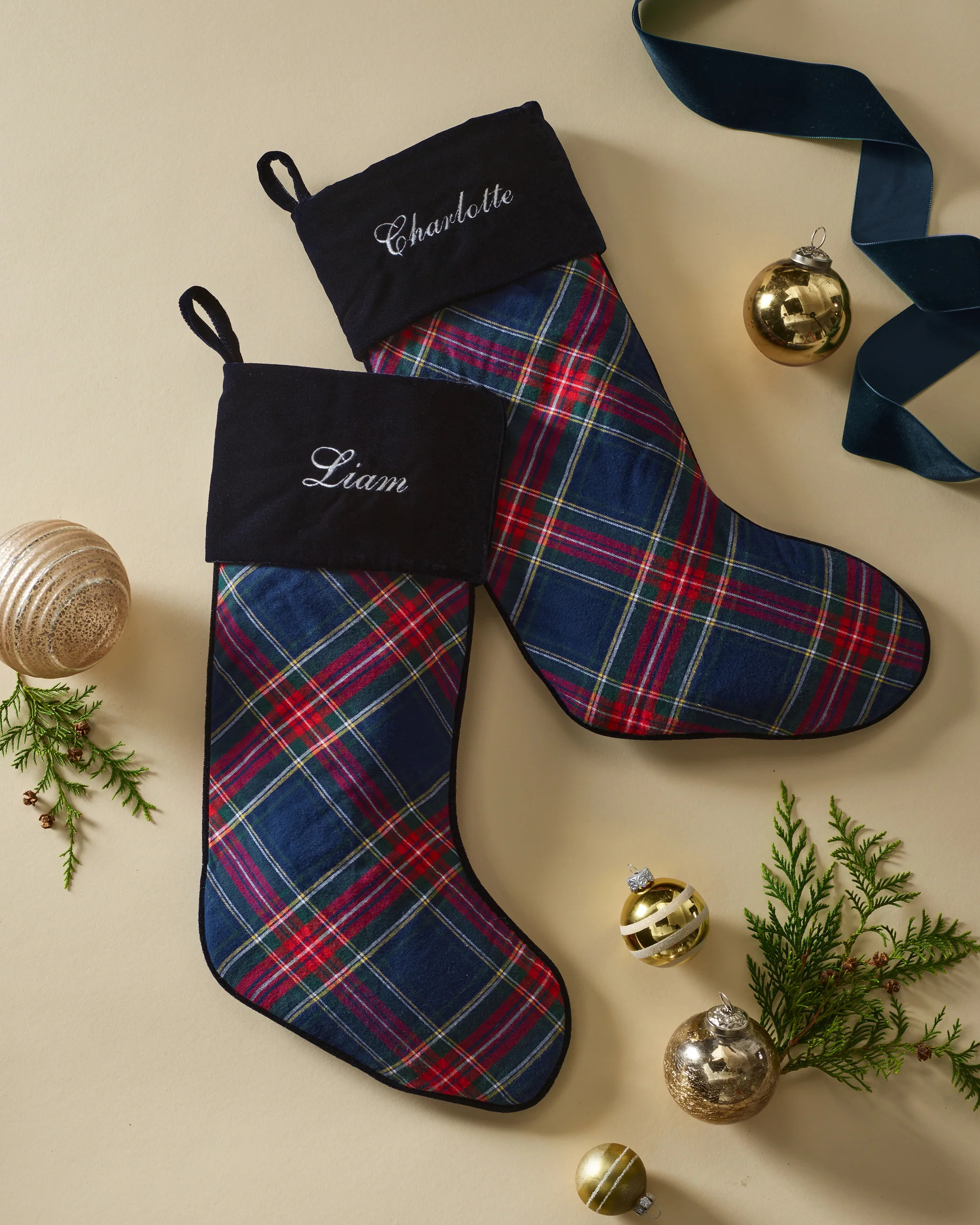Christmas Stocking in Windsor Tartan | Petite Plume