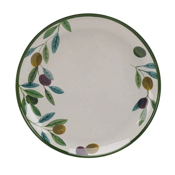 Better Homes & Gardens Olive Beige Reusable Dishwasher-Safe 10.75" Round Bamboo Melamine Plastic ... | Walmart (US)