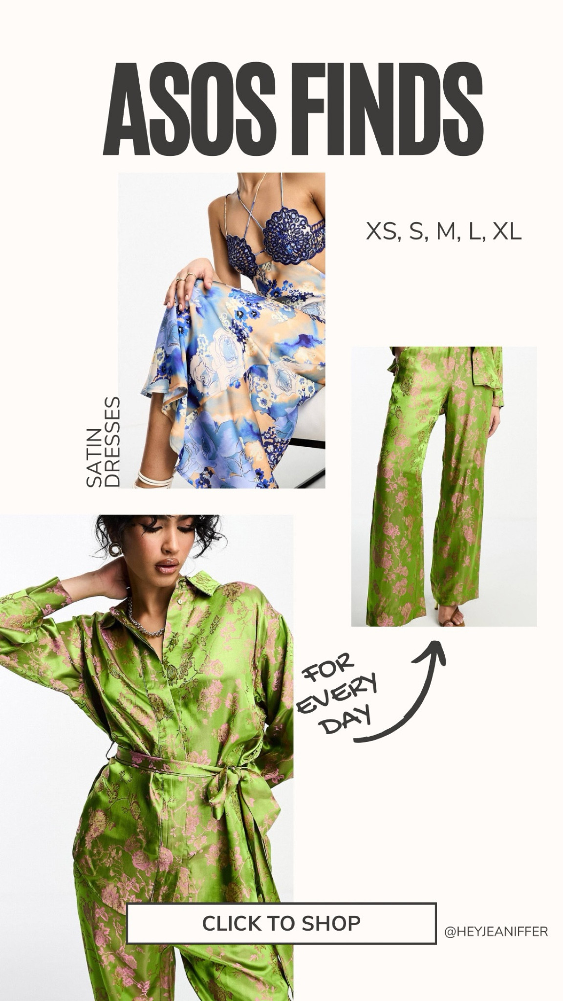 It’s never too early to start stocking up your outfit for spring. These are some of my favorite ASOS finds!! 
A blue satin dress and a floral pink and green jacquard pant and top set💚

#LTKstyletip #LTKfindsunder100 #LTKeurope