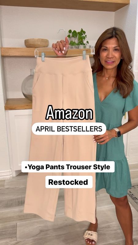 Amazon April Bestsellers
1. Yoga Pants Trouser style in XS, color is Light Khaki. I have 31” length here, 29” works too. I’m 5’2”. If you don’t find your size, they often do restocks so keep checking. 
White tee I’m wearing with it in small tts.
Sneakers fit tts.
2. White tank top in small; linen pants in small, color is Apricot(wash in cold water and hang dry to prevent shrinking; steam or iron to get back to original shape).
3. Wide Leg White Jeans in size 4 regular length. Size 2 would have been better but this is the smallest size available. Black  top I’m wearing with it in small.
4. Versatile Black Dress in XS. Watch for restocks.  Sandals I’m wearing with it fit tts.


#LTKFindsUnder50 #LTKOver40 #LTKVideo