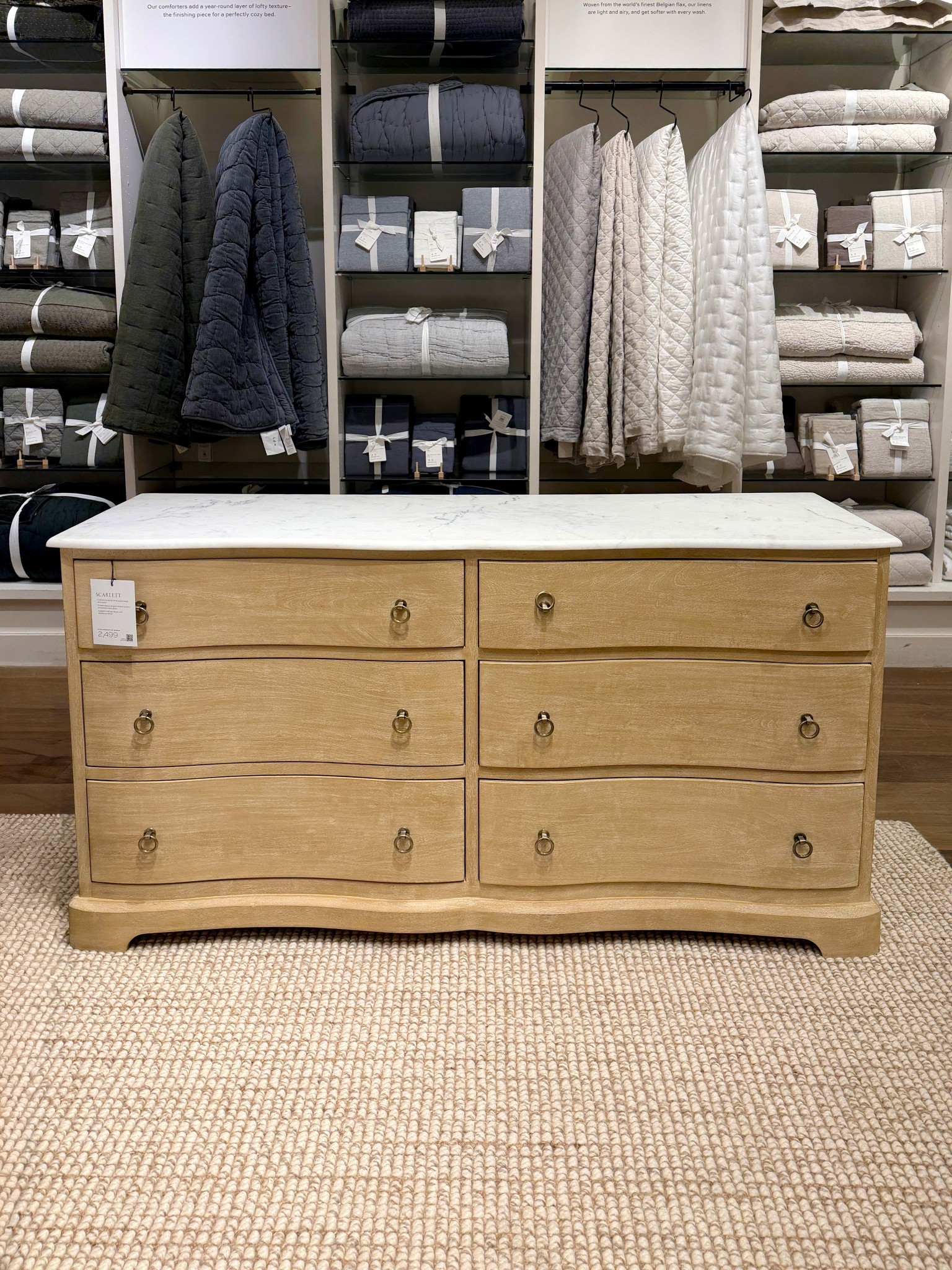 A luxe bedroom upgrade! 🤩 The Scarlett 6-Drawer Dresser from Pottery Barn in the Weathered Wheat finish is such a beautiful statement piece. 💫 The warm light wood tones paired with the white marble top give it an elevated, refined look that still feels soft and natural. 🤍 Expertly crafted with six spacious drawers for plenty of storage, it’s both stylish and practical for a well-designed bedroom. Linked this dresser along with coordinating pieces from the collection to complete the look!✨
#PotteryBarn #BedroomFurniture #Dresser


#LTKHome #LTKSaleAlert
