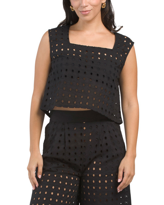 Cotton Eyelet Tank Top | TJ Maxx