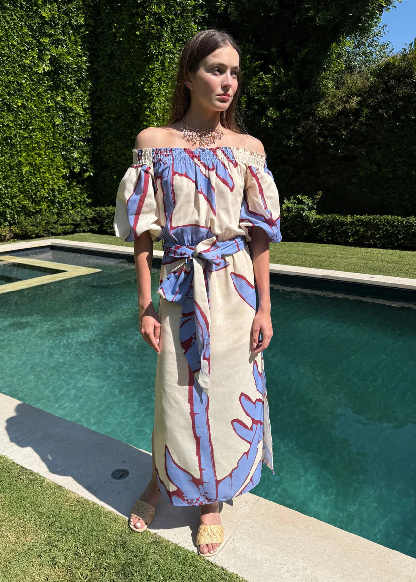 Katara Off the Shoulder Tie Waist Maxi Dress | Benaar La