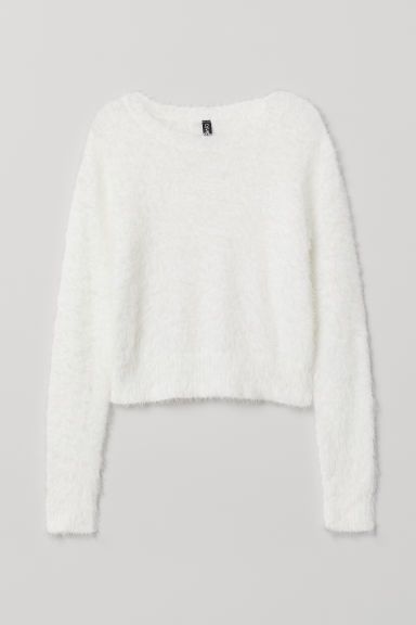 H & M - Fluffy Sweater - White | H&M (US + CA)
