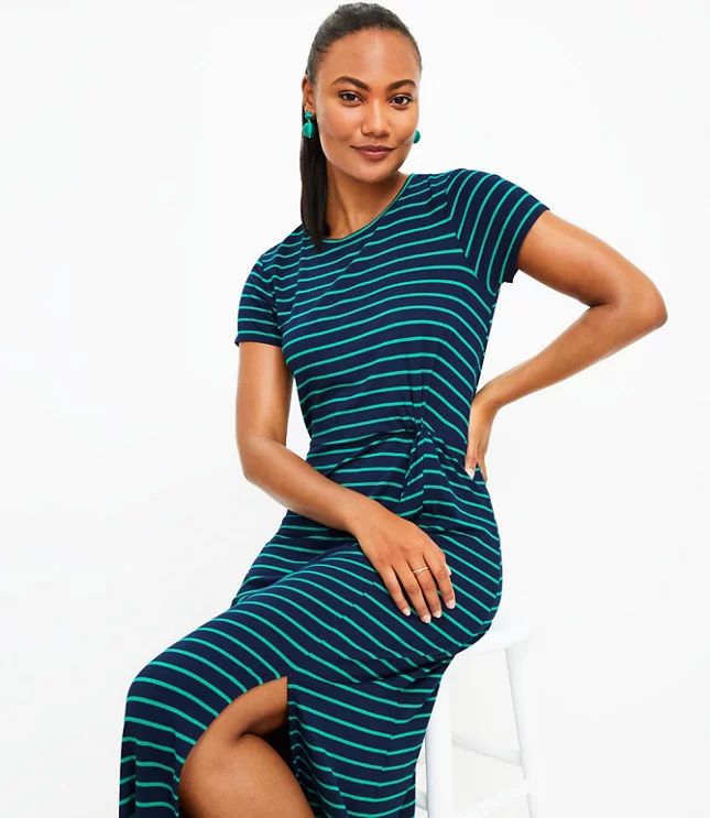 Striped Twist Maxi Dress | LOFT