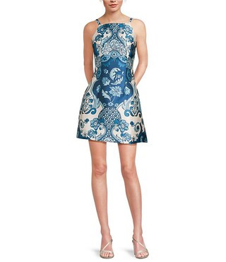 Mestiza New YorkAniston Square Neck Spaghetti Strap Pocketed Mini Dress | Dillard's