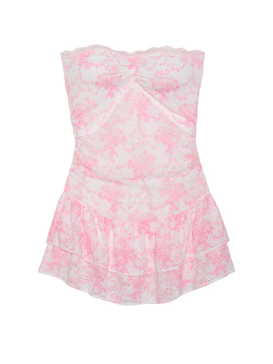 PINK x LoveShackFancy Strapless Lace Mini Dress | Victoria's Secret (US / CA )