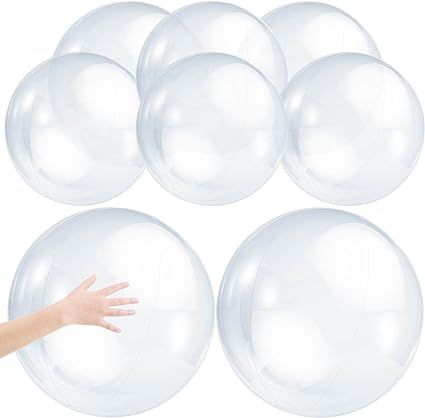 Zhanmai 8 Pieces Inflatable Clear Beach Ball Inflatable Clear Balloons Transparent Swimming Pool ... | Amazon (US)