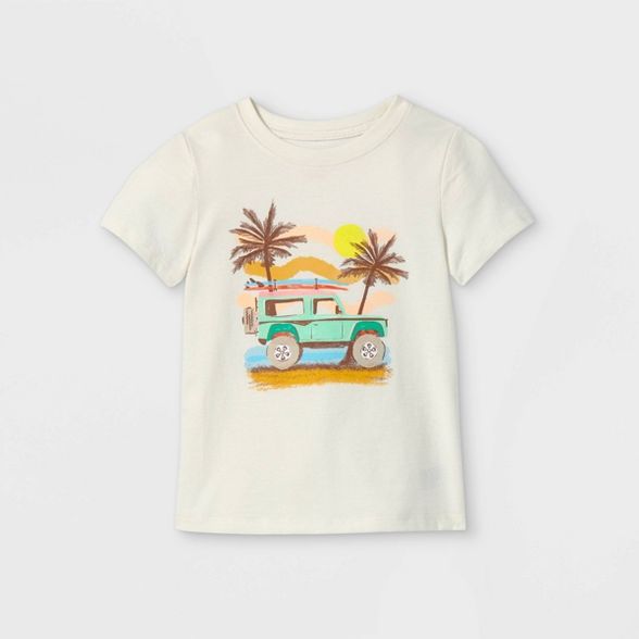 Toddler Boys' Summer Surf Graphic Short Sleeve T-Shirt - Cat & Jack™ Cream | Target