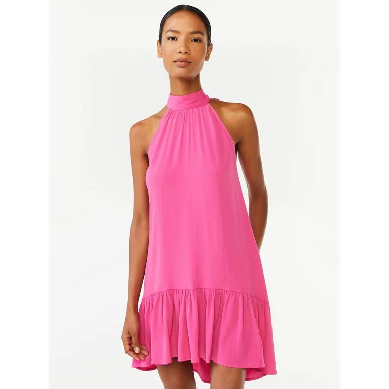 Scoop Women's Halter Trapeze Dress | Walmart (US)