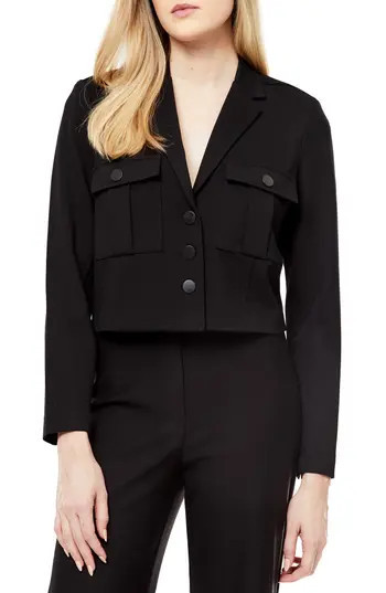 BY DESIGN Kim Crop Utility Blazer in Black at Nordstrom Rack, Size Large | Nordstrom Rack