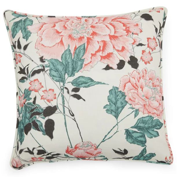 Vintage Floral Decorative Pillow Cover, 20" x 20",  by Drew Barrymore Flower Home | Walmart (US)
