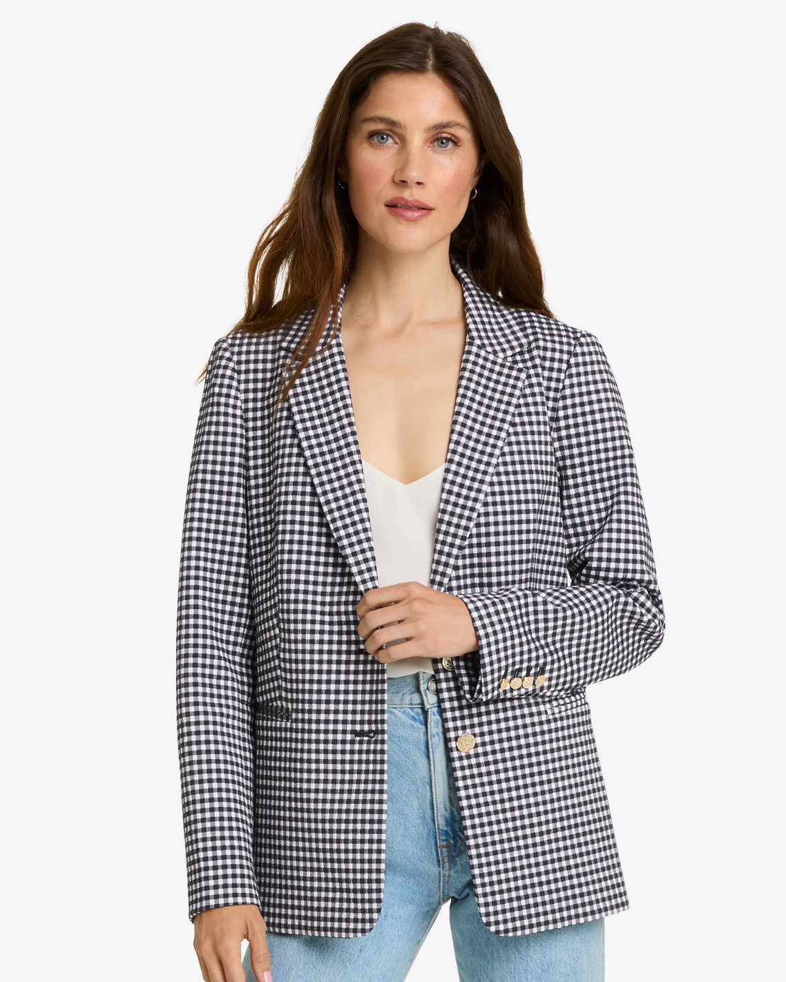 Gingham Blazer in Textured Gingham | Draper James (US)
