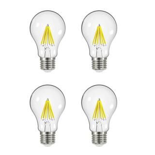 EcoSmart 60-Watt Equivalent A19 Dimmable Energy Star Clear Filament Vintage Style LED Light Bulb ... | The Home Depot
