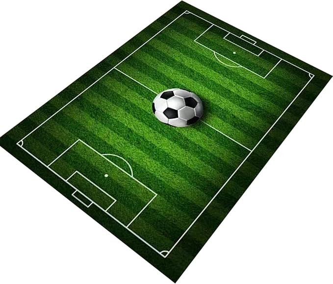 Alfombra de fútbol infantil para dormitorio de niños, alfombra de área de juegos para habitaci... | Amazon (US)