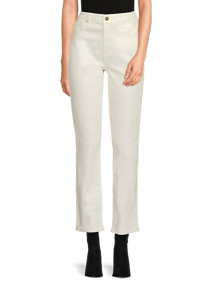 Paige Women's High-Rise Straight-Leg Jeans - Pearl White Coated - Size 27 (4) | Saks Fifth Avenue OFF 5TH
