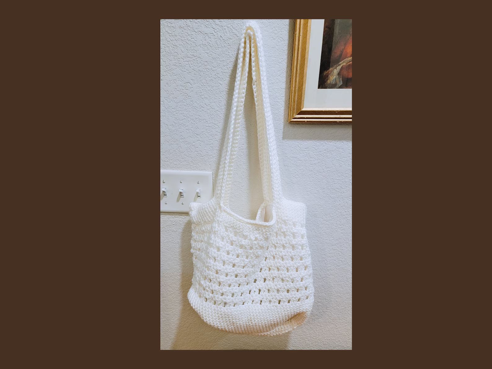 Medium Crochet Shoulder Tote Bag, White Summer Bag, Crochet Tote, Crochet Shoulder Tote, Crochet ... | Etsy (US)