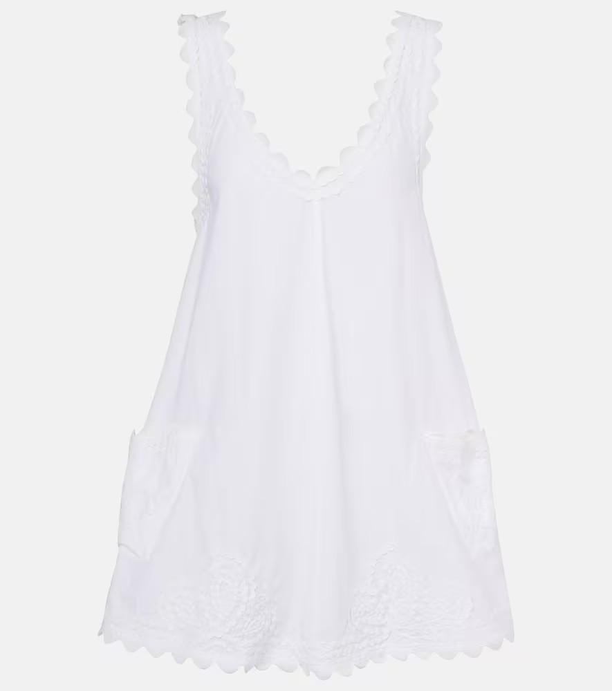 Juliet Dunn Embroidered cotton poplin minidress | Mytheresa (US/CA)