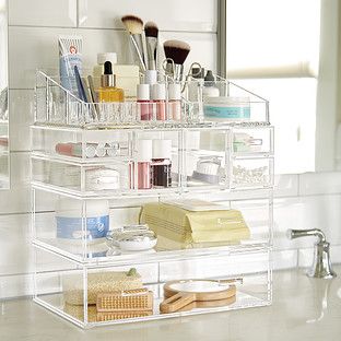 Large Luxe Acrylic Makeup Organizer Clear | The Container Store