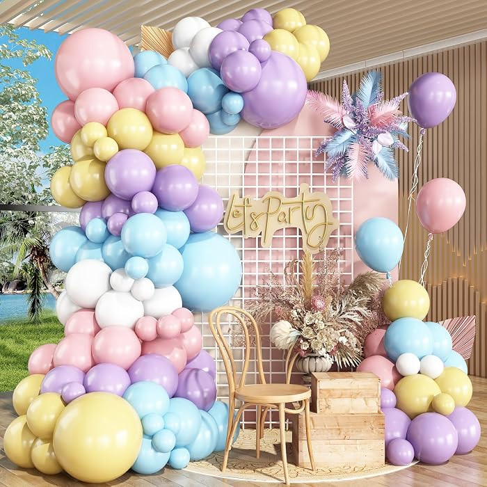 Pastel Rainbow Easter Balloon Garland Arch Kit, 144Pcs Macaron Easter Spring Balloons Arch Kit fo... | Amazon (US)