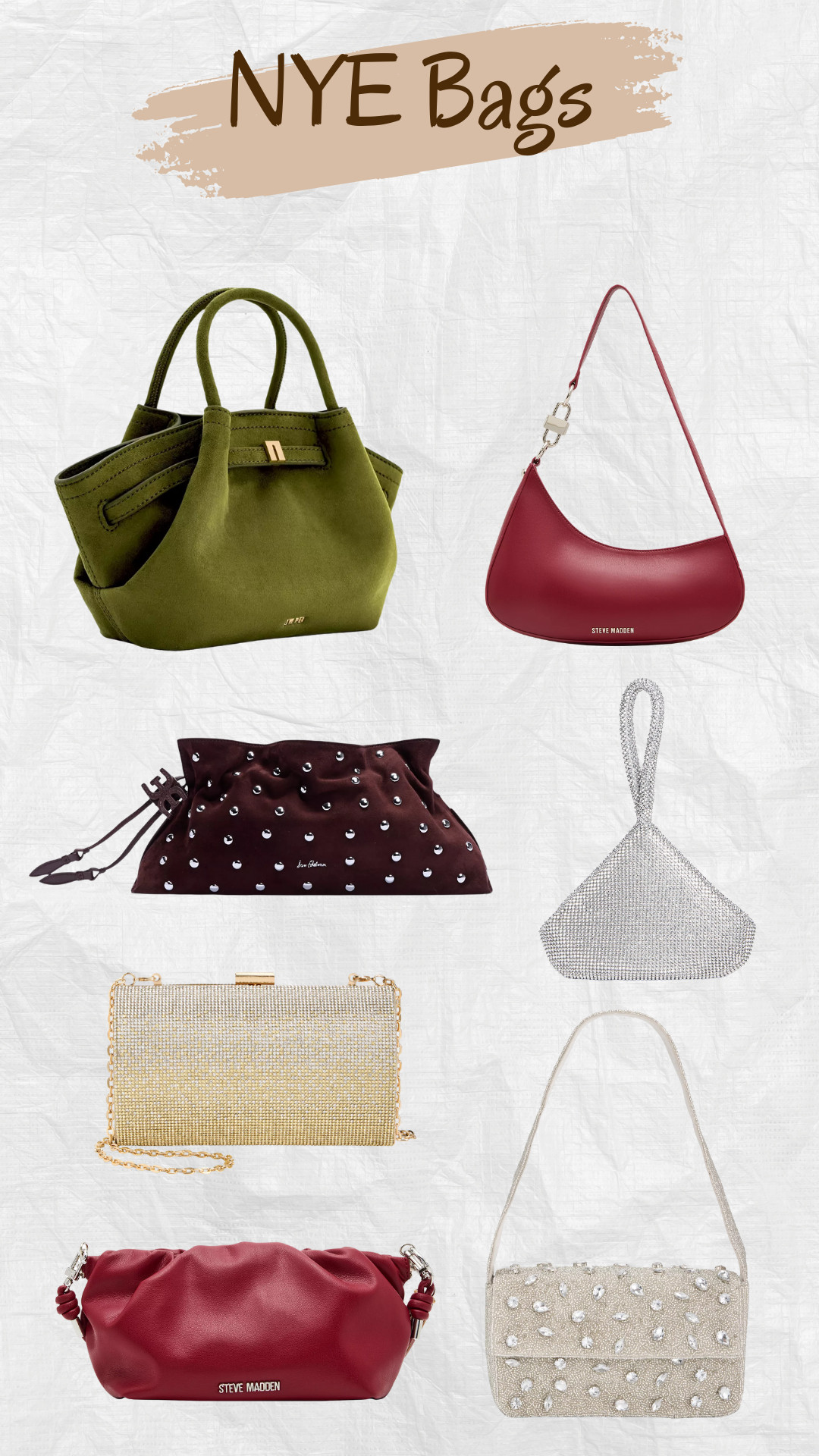 If your outfit is ready, your bag should be too ✨
Sharing some NYE-perfect bags I’m loving right now.

#LTKFinds #NYEBags #NewYearsEveStyle #PartyAccessories #EveningBags #FestiveFashion #BagEdit #NightOutLooks #StyleInspo 

 #LTKGiftGuide #LTKHoliday