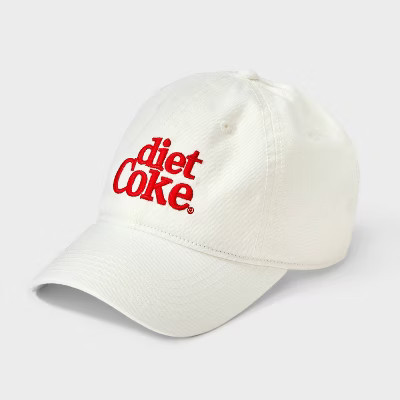 Women's Coca-Cola Diet Coke Cotton Baseball Hat - White | Target